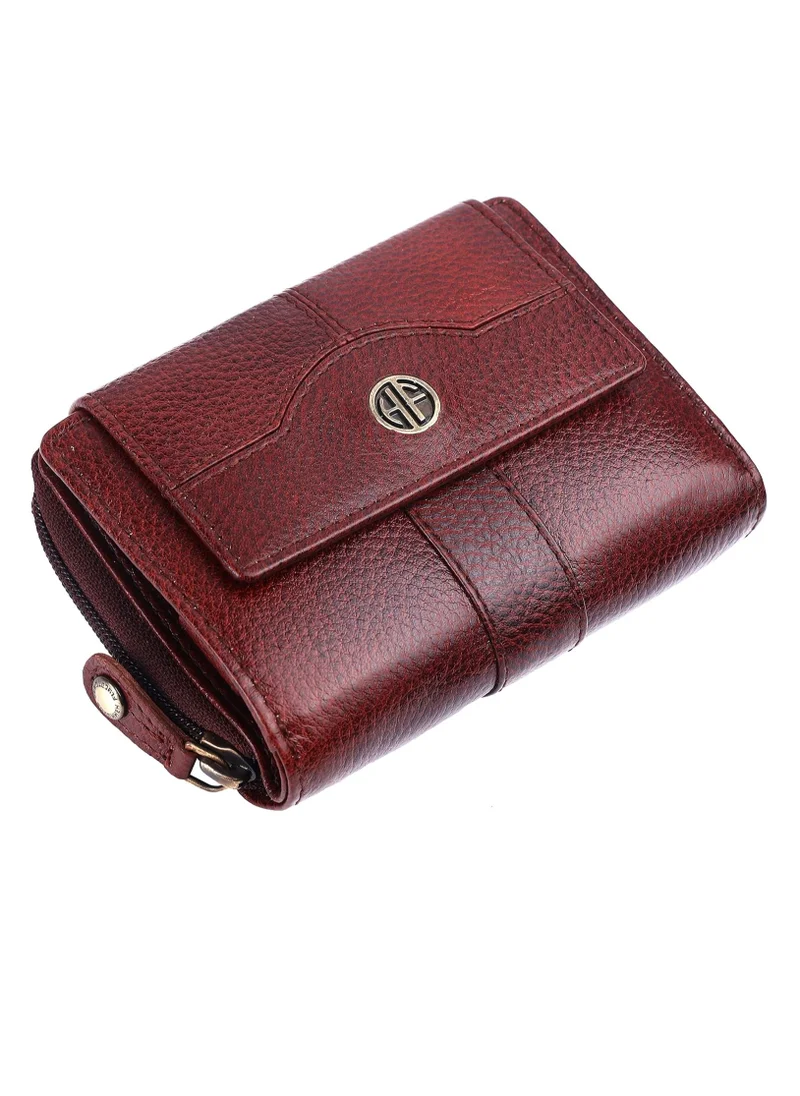 HAMMONDS FLYCATCHER wallet for women - Leather Ladies Wallet - Brown - 14 Card Slots - RFID Protection - 3 ID Card Slots - Women's Wallet - Button Closure -Hand Wallet - Daily Use, Money Purse | K8T6