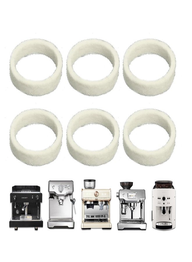 Gabrella 6 Pcs Felt Washer Replacement Compatible with Breville Espresso Machine Grinders, Round Soft Felt Washer Part Models Include BES870, BES878, BES880, BES980, BCG820 - Image 1