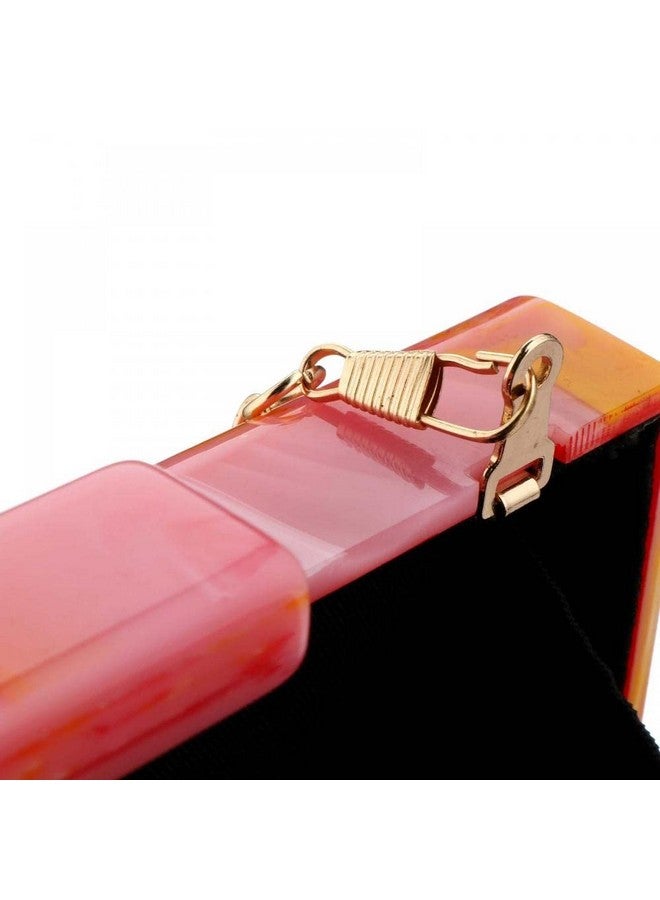 Gets Acrylic Handbags For Women Malachite Green Acrylic Evening Bag Unique Square Bag For Lady Evening Prom Banquet (Orange Red) - Image 4