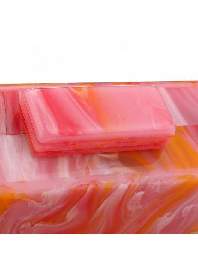 Gets Acrylic Handbags For Women Malachite Green Acrylic Evening Bag Unique Square Bag For Lady Evening Prom Banquet (Orange Red) - Image 5