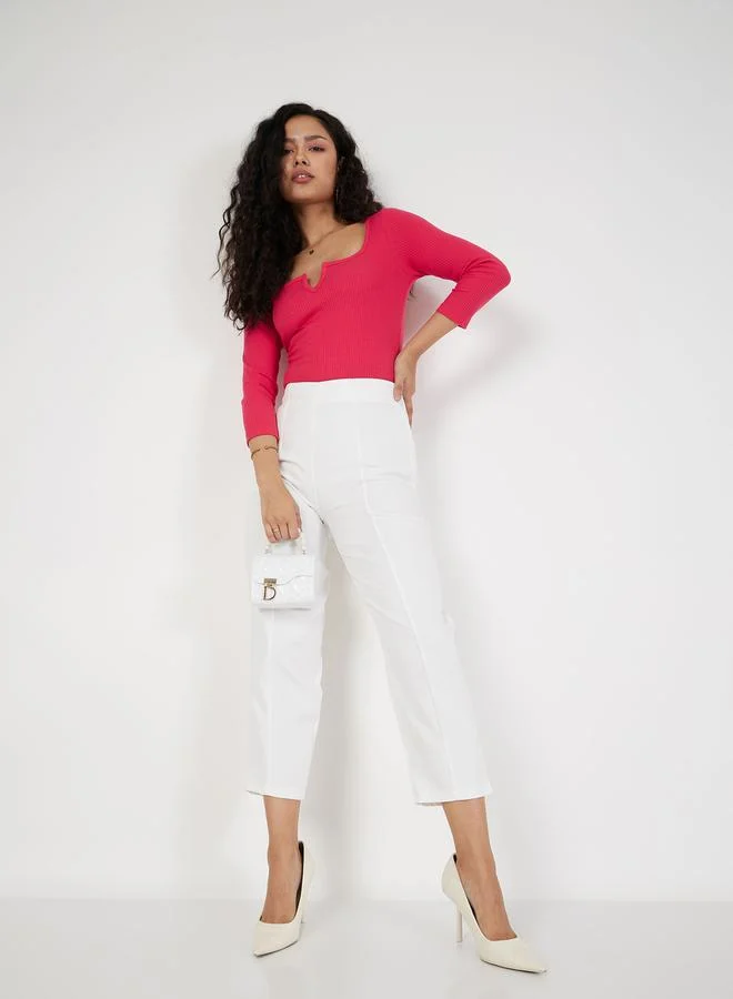 SASSAFRAS Textured Ribbed Long Sleeve Top by Styli