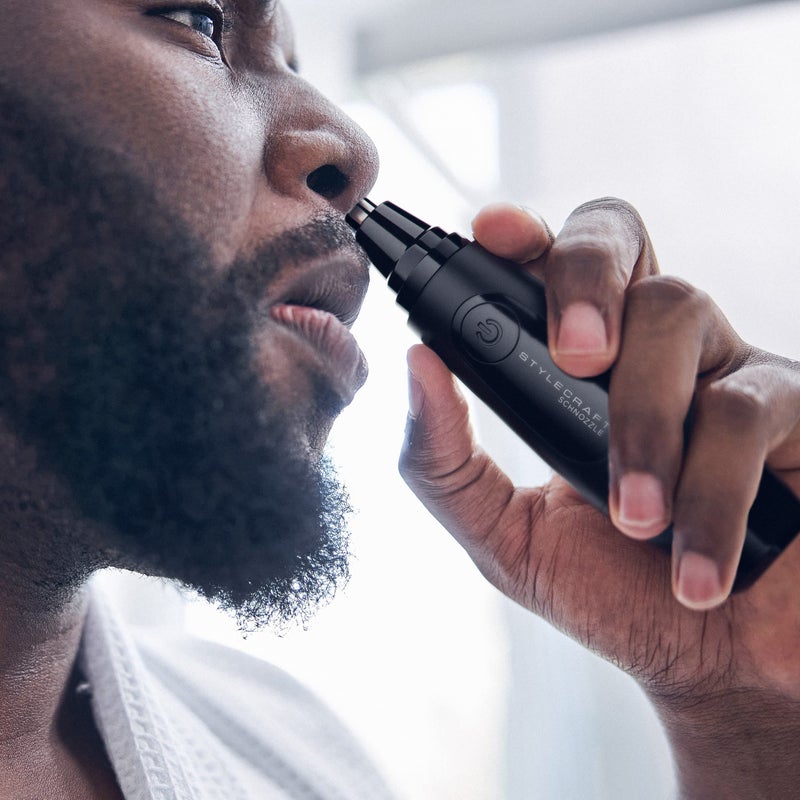 Stylecraft Schnozzle Cordless Nose and Ear Trimmer, Water Resistant, Portable, LED Light, Matte Black - Image 3