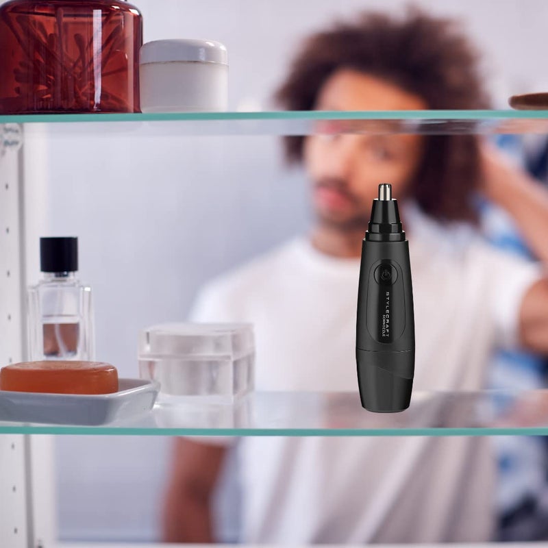 Stylecraft Schnozzle Cordless Nose and Ear Trimmer, Water Resistant, Portable, LED Light, Matte Black - Image 5