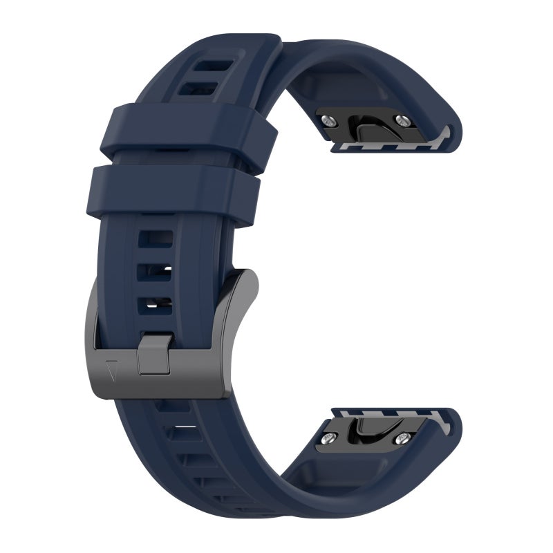 S-TOP For Garmin Fenix 7X 26mm Silicone Sport Pure Color Watch Band(Dark Blue) - Image 1