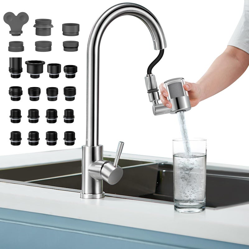 CECEFIN 720 Swivel Sink-Faucet Water-Filter - 22 Adapters Fit Most Bathroom/Pull Out Kitchen/RV Faucets, Tap Mount Water Filtration, Carbon Purifier Reduces 99% Chlorine, Last 528 Gallons Water - Image 1