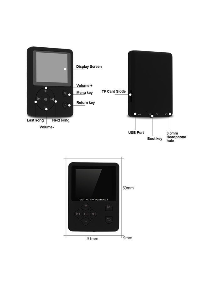 NIBEMINENT MP4 Digital Player LU-V5732B Black  - Image 4