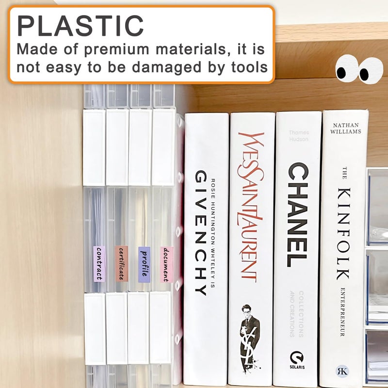 LonlyEagle 12 Pcs Clear A4 File Portable Project Case, Plastic Storage Box for 8.5" x 11" Letter Paper, Scrapbook Paper Storage Boxes Documents Magazines Holder - Image 4