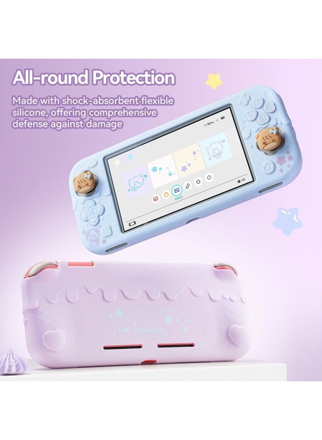 GEEKSHARE غطاء واقي سيليكون متوافق مع سويتش لايت، غلاف ناعم لطيف على شكل آيس كريم لسويتش لايت مع 2 غطاء قبضة إبهام - ميكو (وردي) - Image 5