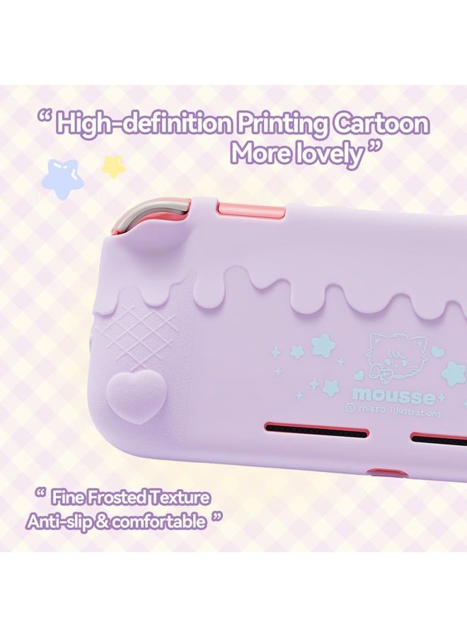 GEEKSHARE غطاء واقي سيليكون متوافق مع سويتش لايت، غلاف ناعم لطيف على شكل آيس كريم لسويتش لايت مع 2 غطاء قبضة إبهام - ميكو (وردي) - Image 4