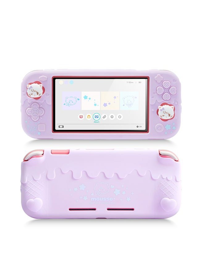 GEEKSHARE غطاء واقي سيليكون متوافق مع سويتش لايت، غلاف ناعم لطيف على شكل آيس كريم لسويتش لايت مع 2 غطاء قبضة إبهام - ميكو (وردي) - Image 1