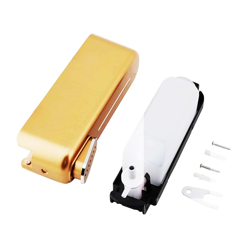 BATH GURU Abs Wall Mounted Shampoo Sanitizer Lotion Hand Dish Wash Gel Liquid Soap Dispenser for Bathroom Kitchen Pack of 2 (350 Ml, Black & Gold) - Image 3