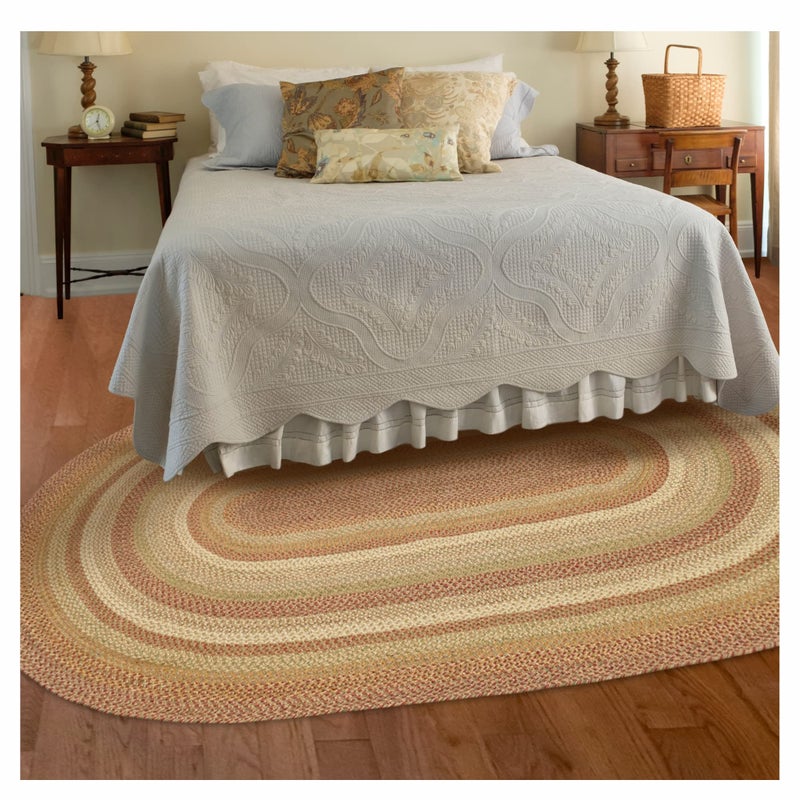 Homespice Harvest Jute Brown 4x6 Braided Rugs Oval Rugs for Living Room Bedroom Rug and Dining Room Pet Friendly Decor Styles Farmhouse Rug Rustic Vintage Primitive Country Boho Rug