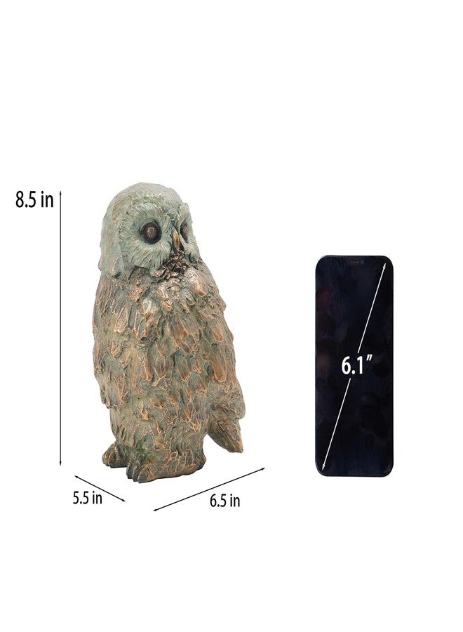 Cynkeyee Bird Statues Home Decor - Resin Bird Figurines Home Decor, Decorative Tabletop Accents, Small Owl Decor Bronze Rustic Vintage, Beautiful Animal Figurines 6.5x5.5x8.5 Inches - Image 4