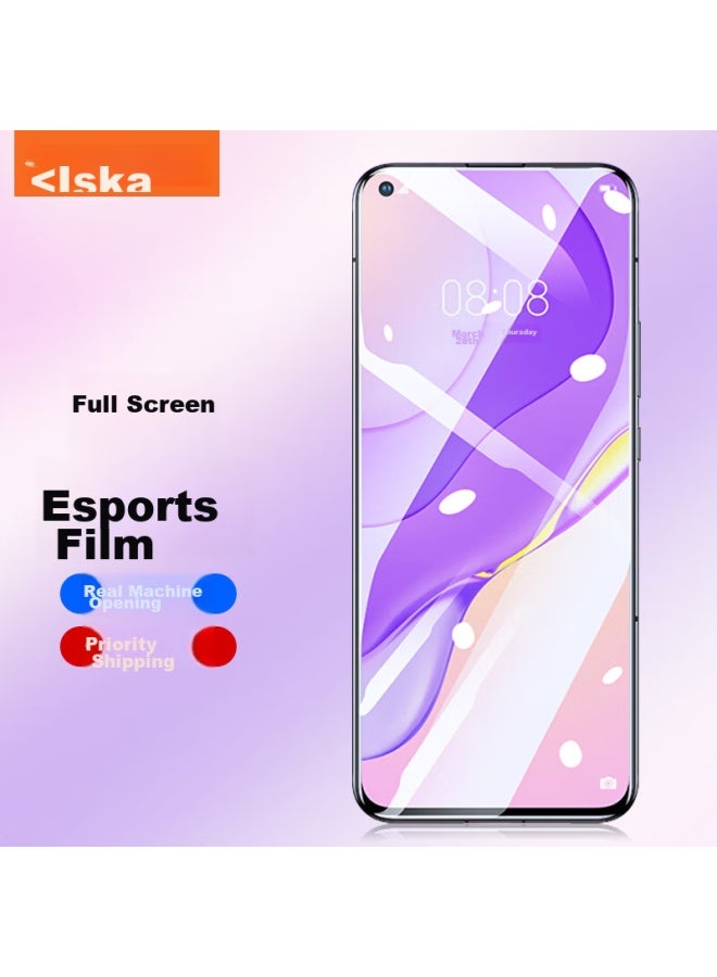 ISKA Yisika Tempered Glass Screen Protector For Huawei Nova 7, Honor 30 Tempered Glass Film, Full Screen Hd Anti-shatter Edge Anti-fingerprint Protective Glass Film Jm626 Black - Image 1