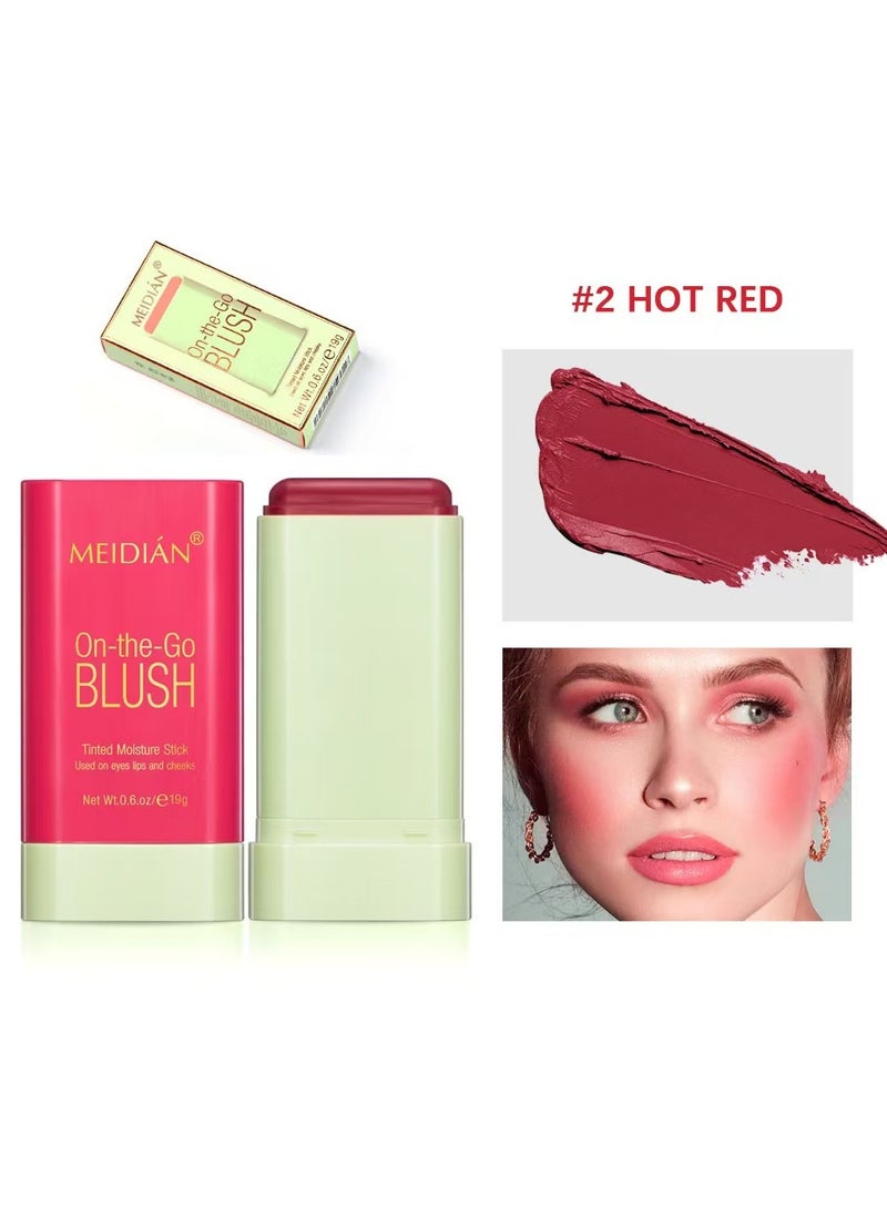 Meidián 3 Pcs Blush Sticks, 3 Colors Cream Makeup Blush Wand Set, Multi-Use Solid Blush Stick for Long-Lasting Waterproof Moisturizer, Blendable Blush Contour Stick for Eyes Lips Cheek - Image 3