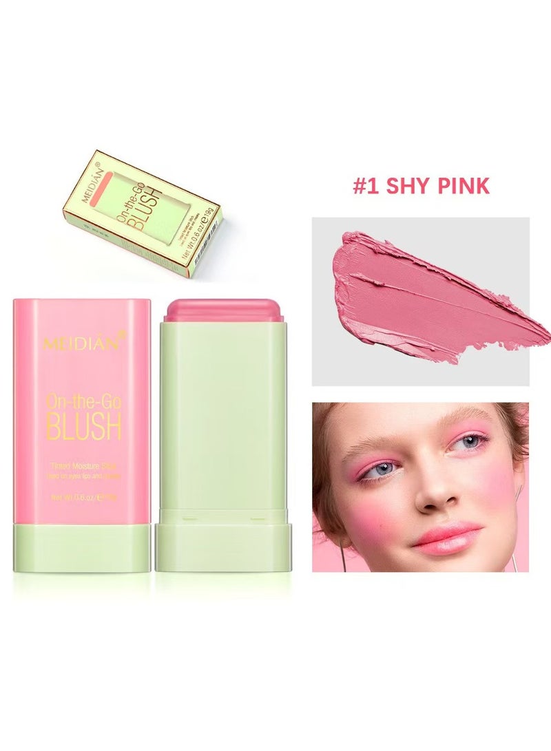 Meidián 3 Pcs Blush Sticks, 3 Colors Cream Makeup Blush Wand Set, Multi-Use Solid Blush Stick for Long-Lasting Waterproof Moisturizer, Blendable Blush Contour Stick for Eyes Lips Cheek - Image 2