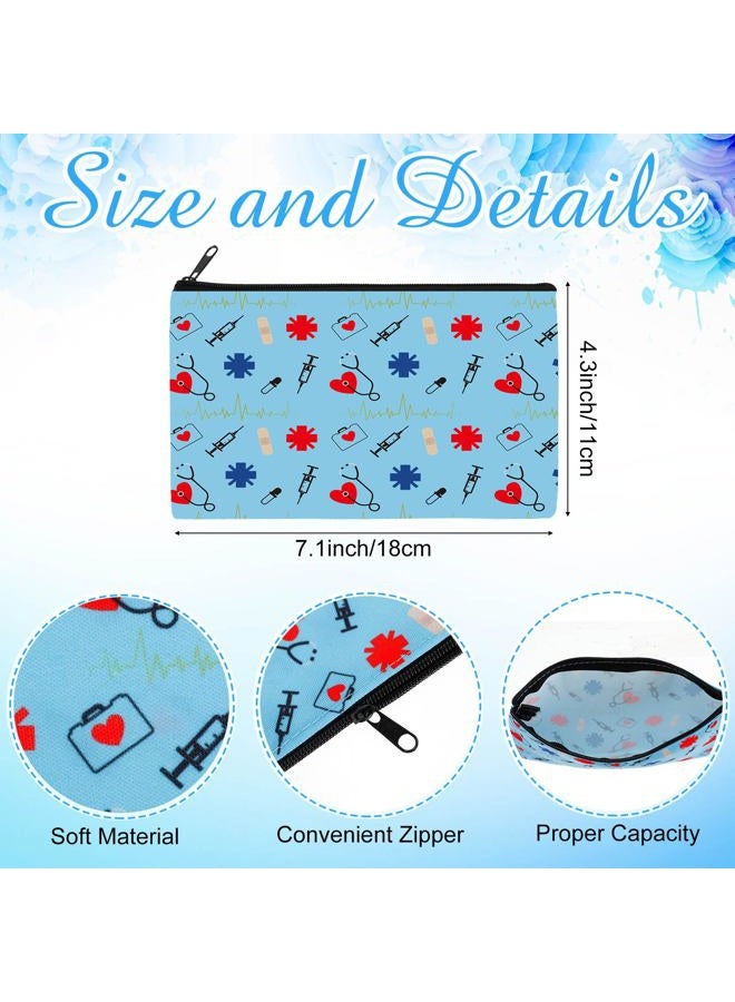 Reginary 20 Pieces Nurse Cosmetic Bag Nurse Practitioner Gifts for Women Nursing Makeup Bag Canvas Cosmetic Cute Pouch for Purse - Image 2