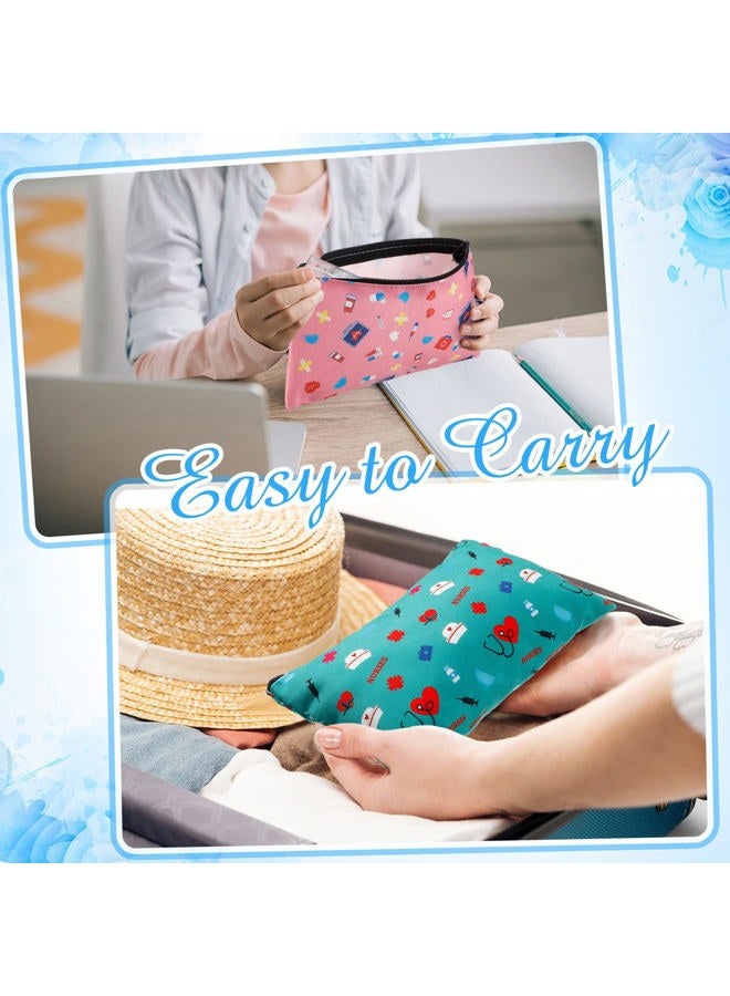 Reginary 20 Pieces Nurse Cosmetic Bag Nurse Practitioner Gifts for Women Nursing Makeup Bag Canvas Cosmetic Cute Pouch for Purse - Image 3