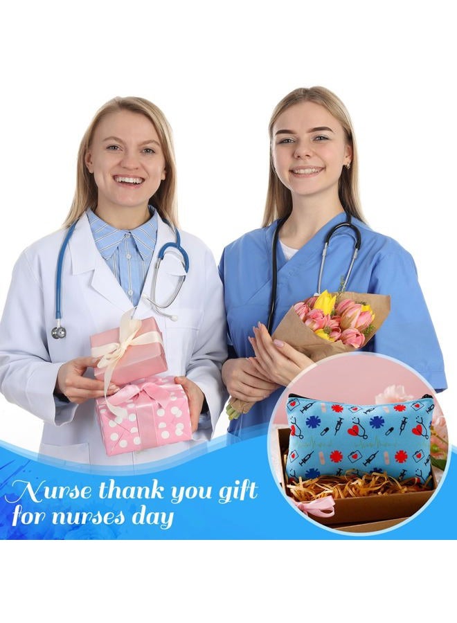 Reginary 20 Pieces Nurse Cosmetic Bag Nurse Practitioner Gifts for Women Nursing Makeup Bag Canvas Cosmetic Cute Pouch for Purse - Image 4