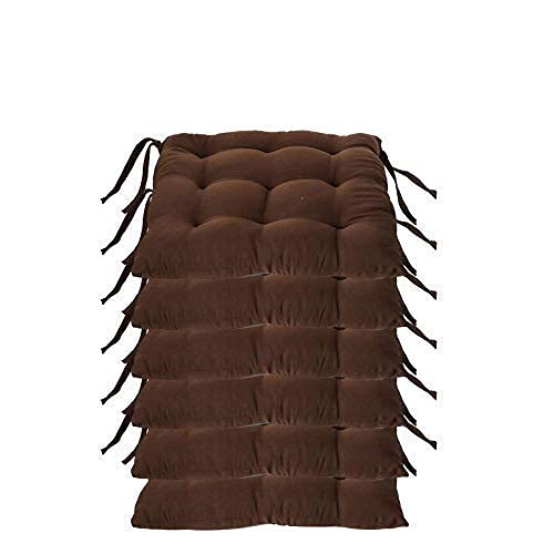 MITUL Microfiber Chair Cushion Seat Pad with Ties Use for Home Chair Bookstore Library Cafe Car Office 40X40cm 40x40 cm Brown 8 - Image 1