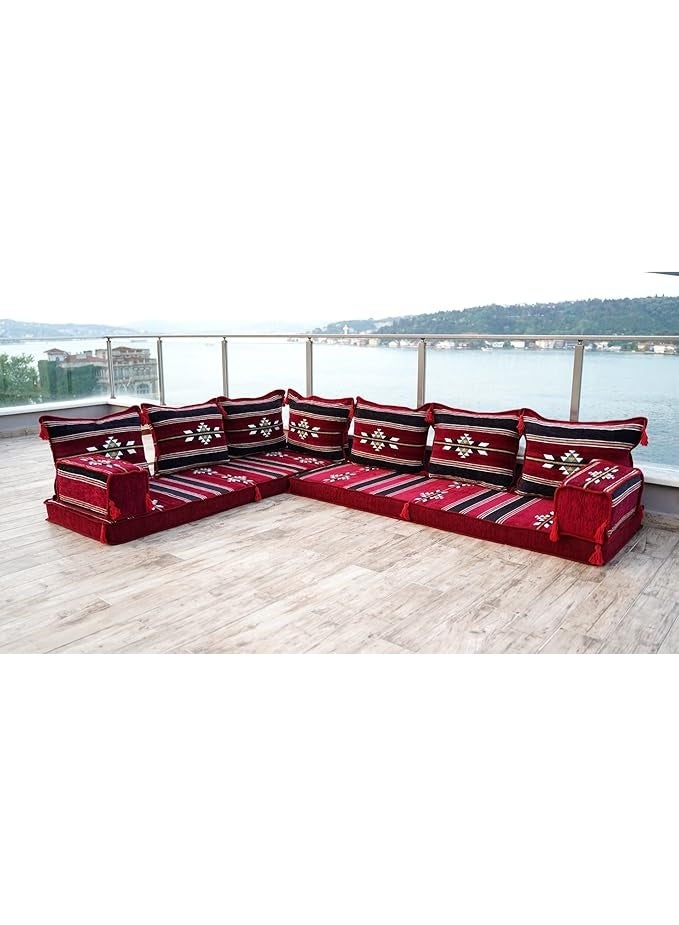 Xboat L Shaped Floor Sofa, Sectional Sofas, Arabic Majlis Seating, Floor Cushions, Backrest Pillow, Moroccan Sofa (L Sofa Only) - Image 2