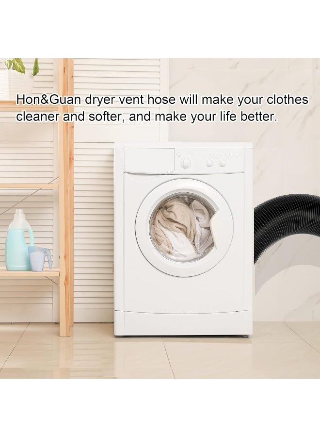 Hon&Guan 8 inch 16 FT Long Air Ducting, Heavy-Duty Four-Layer Protection Dryer Vent Hose for Heating Cooling Ventilation and Exhaust-with 2 Clamps, Black - Image 4