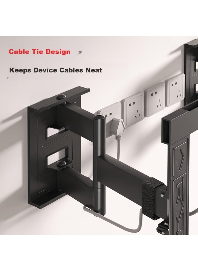 Hillport Ultra-thin Telescopic Tv Mount 55-100 Inch Folding Embedded Wall Bracket For Thunderbird Xiaomi Hisense Tcl 65/75/85 Inch Dy892 - Image 1