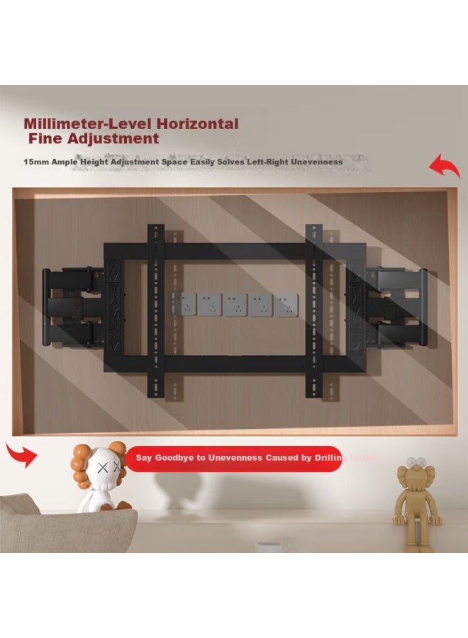 Hillport Ultra-thin Telescopic Tv Mount 55-100 Inch Folding Embedded Wall Bracket For Thunderbird Xiaomi Hisense Tcl 65/75/85 Inch Dy892 - Image 3