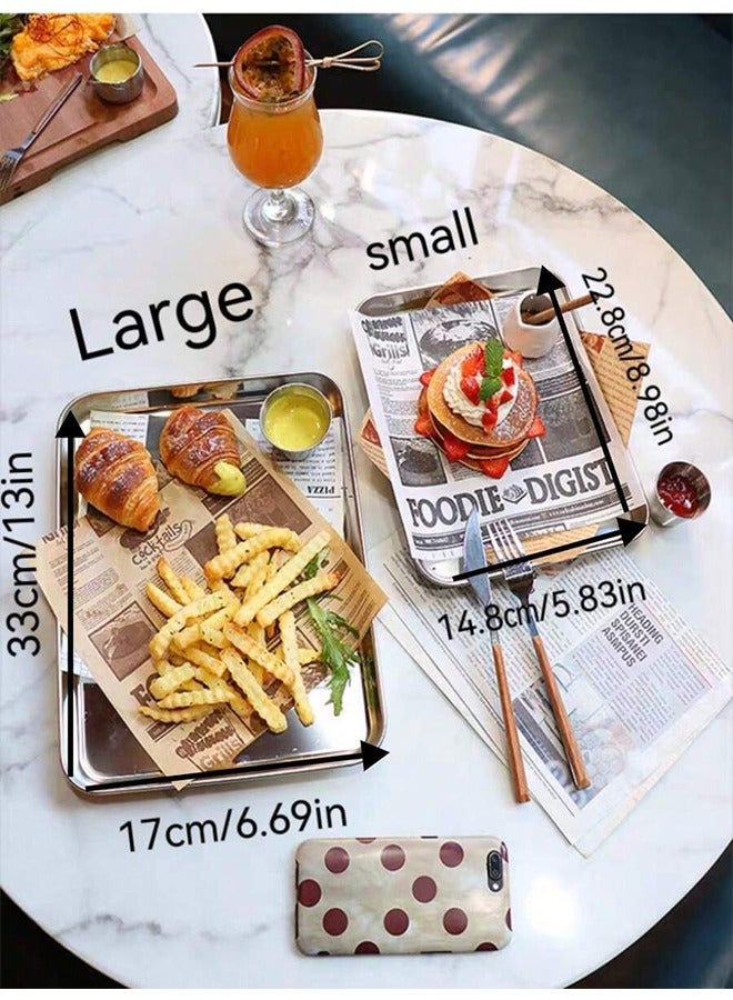 Stainless Steel Tray for Serving Burgers, Juice, Coffee, Cakes, Eid Gift, Small Size  - Image 2