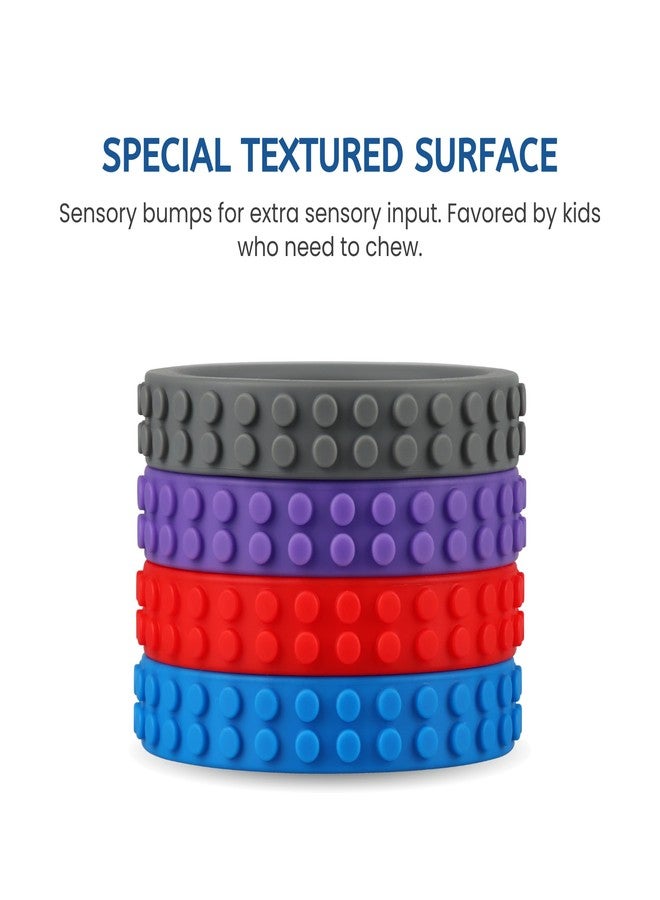 Mintlyfe Chew Bracelets for Sensory Kids, Silicone Oral Motor Chewy Teether Bracelet for Chewers with Autism, ADHD, SPD, or Biting Needs, 4 Colors - Image 2