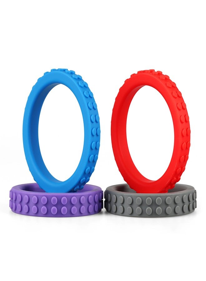 Mintlyfe Chew Bracelets for Sensory Kids, Silicone Oral Motor Chewy Teether Bracelet for Chewers with Autism, ADHD, SPD, or Biting Needs, 4 Colors - Image 1