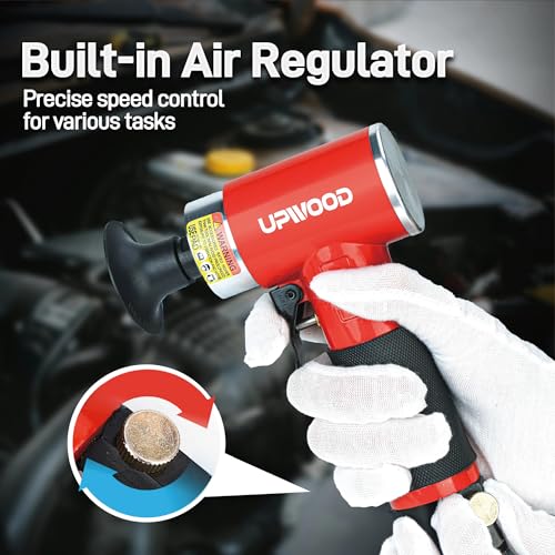 UPWOOD Pneumatic Mini Orbital Sander Grinder Polisher Kit, 2 inch Air Right Angle Surface Prep Tool with 41pcs Roll Lock Discs - Image 4