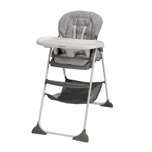 Graco Slim Snacker High Chair, Ultra Slim, Fast-Folding, Multiple Recline Positions, Comfortable Feeding, Whisk - Image 2