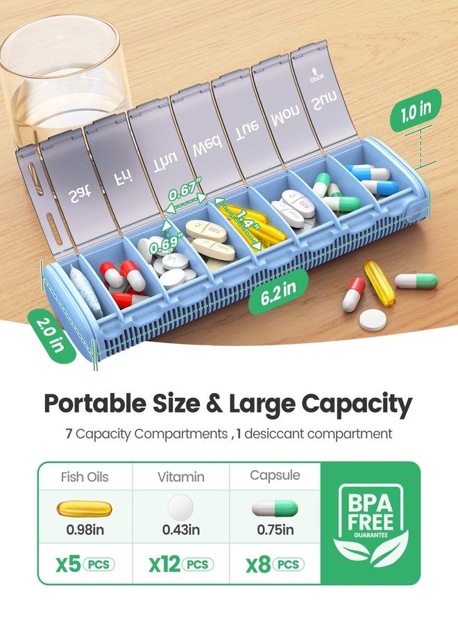 IDEERFIT Pill Box 7 Day Pill Box [LFGB Certified] [Dry Safe] [Tablet Box 2 Times a Day] Tablet Organiser Pill Box Organiser Medicine Box Morning Evening, Small (Pink) - Image 3