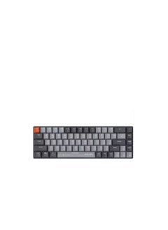 Wireless 68-Keys Mechanical Keyboard (English/Arabic) Ergonomic Stylish With Smart Design Anti-Ghosting Durable Computer Keyboard With 20 Rainbow Effects Jixian Black Switch - Gray