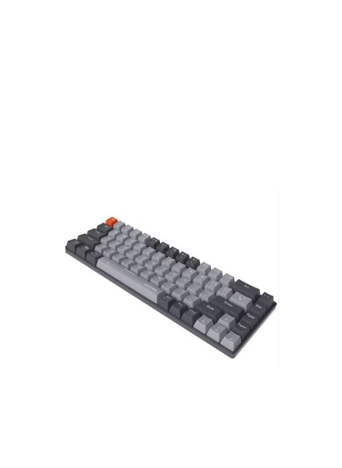 Generic - Wireless 68-Keys Mechanical Keyboard (English/Arabic) Ergonomic Stylish With Smart Design Anti-Ghosting Durable Computer Keyboard With 20 Rainbow Effects Jixian Black Switch - Gray - Image 1