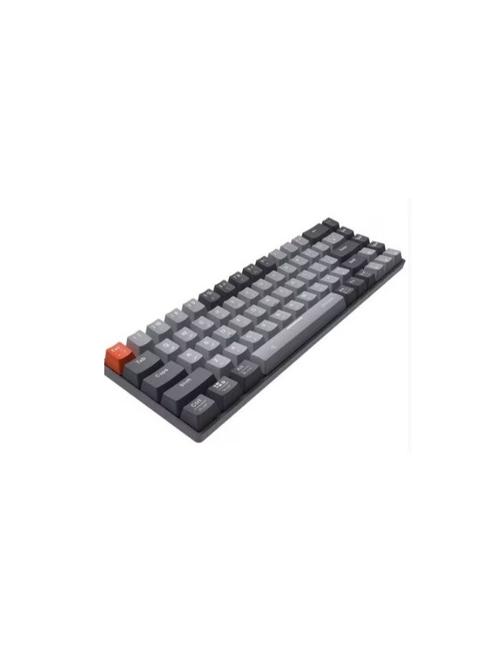 Generic - Wireless 68-Keys Mechanical Keyboard (English/Arabic) Ergonomic Stylish With Smart Design Anti-Ghosting Durable Computer Keyboard With 20 Rainbow Effects Jixian Black Switch - Gray - Image 1