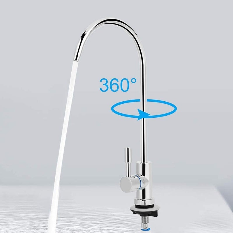 Parijata Imported Ro Faucet tapFaucet for UndersinkAll Ro Water purifiers Stainless Steel Kitchen Sink Faucet Tap Chrome Reverse Osmosis RO Drinking Water Filter Normal - Image 4