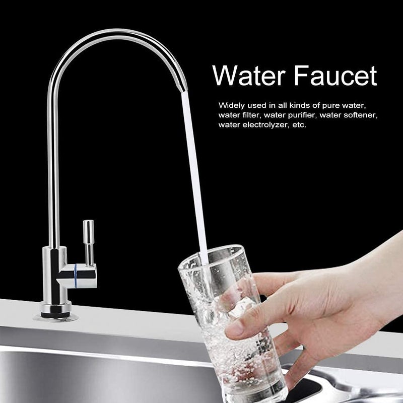 Parijata Imported Ro Faucet tapFaucet for UndersinkAll Ro Water purifiers Stainless Steel Kitchen Sink Faucet Tap Chrome Reverse Osmosis RO Drinking Water Filter Normal - Image 5