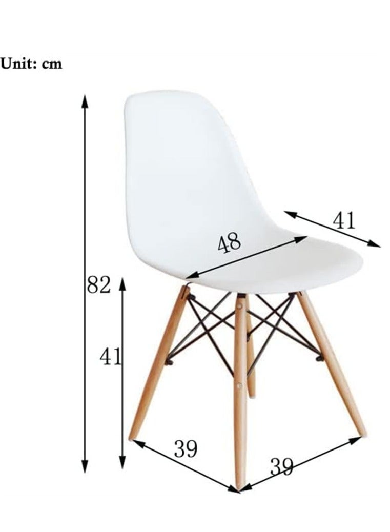 Generic Dining, Kitchen, Office and Living Room Plastic Chair with Wooden Legs White - Image 3