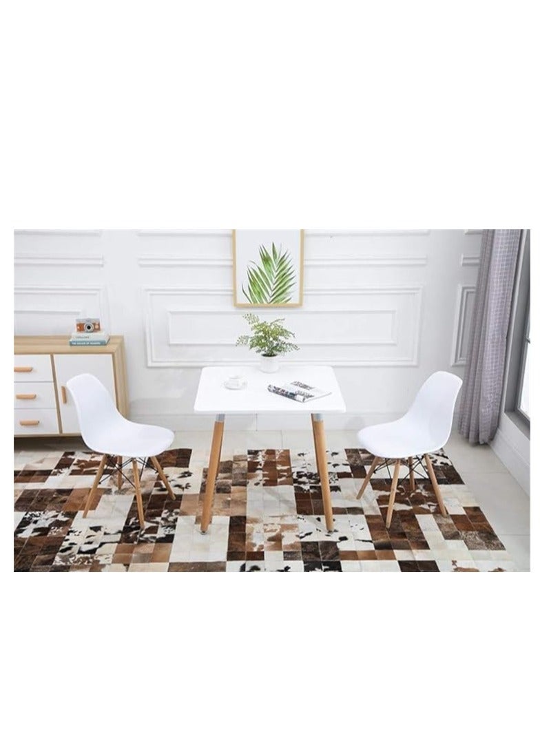 Generic Dining, Kitchen, Office and Living Room Plastic Chair with Wooden Legs White - Image 5