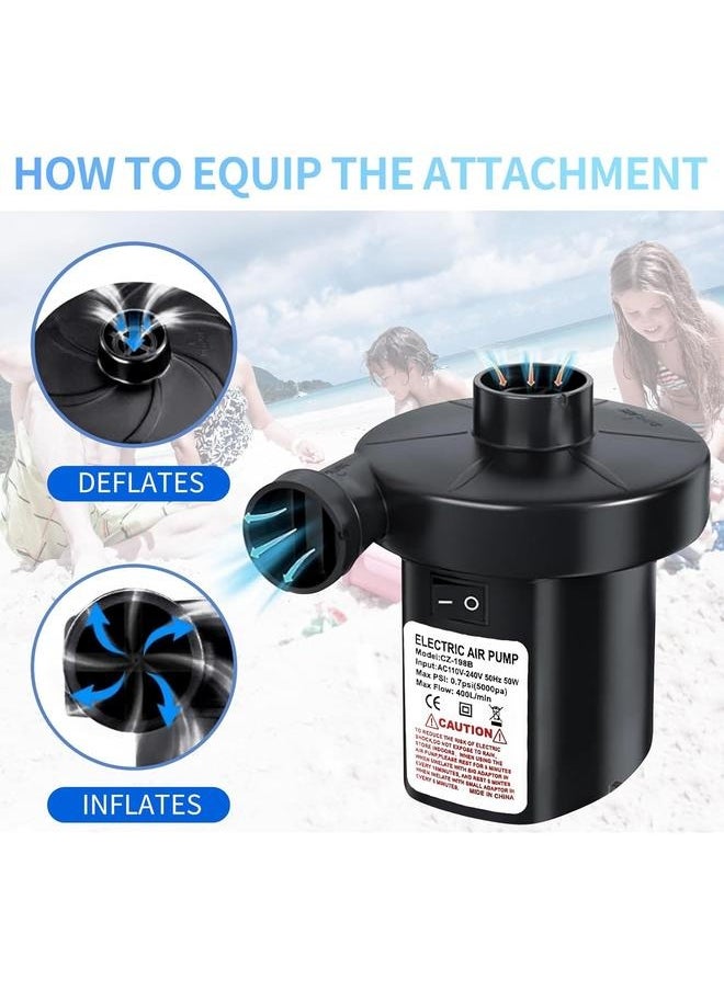 yongsheng - Electric Air Blower Electric Air Pump, Portable Quick-Fill Air Pump with 3 Nozzles, Perfect Inflator/Deflator Pumps for Outdoor Camping, Inflatable Cushions, Air Mattress Beds, Boats, Swimming Ring - Image 1