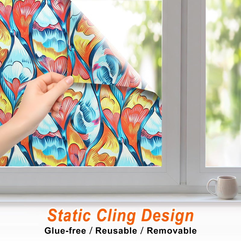SOMWISE Frosted Glass Window Film, Heat Insulation, UV Block, Anti-Glare, One Way Privacy Tint, Static Cling for Home Bathroom Door, Renter Friendly, Day & Night Privacy - Image 5