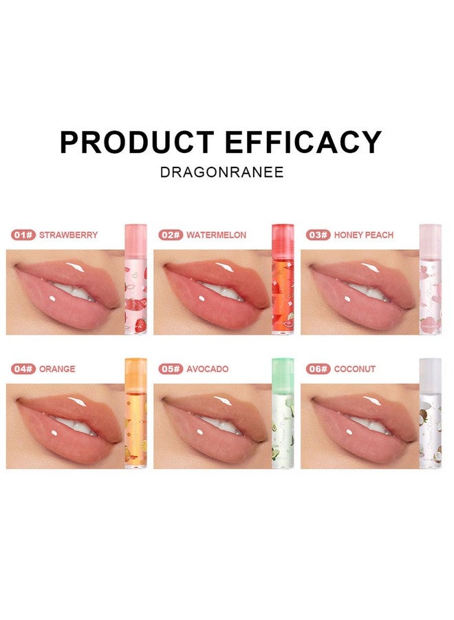 KTouler 6 Pcs Fruit Lip Oil, Hydrating Lip Glow Oil Lip Gloss, Long-lasting Nourishing Moisturizer Lipstick Set - Image 5