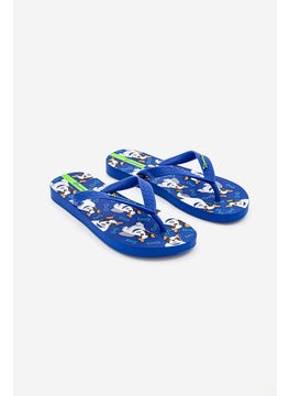 Ipanema Kid Boys Printed Flip Flop With Pet Feeder Bowl, Blue  - Image 1