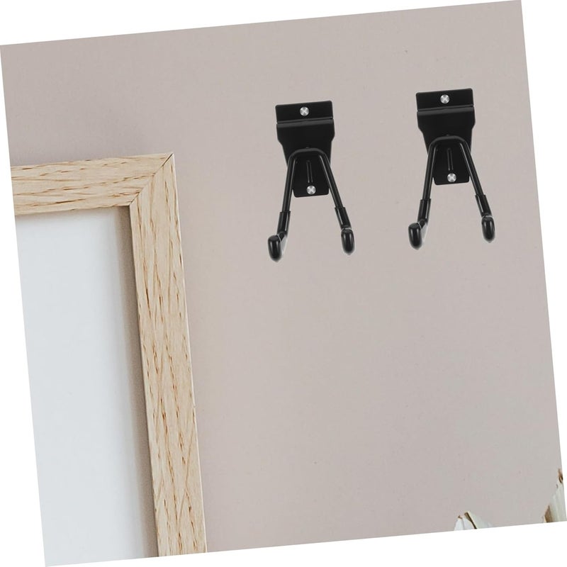 2pcs Heavy Duty Metal Garage Storage Hooks Utility Hangers for Warehouse Organization for Tools Bikes and Equipment Easy Installation Black Small Square Small Round - Image 5