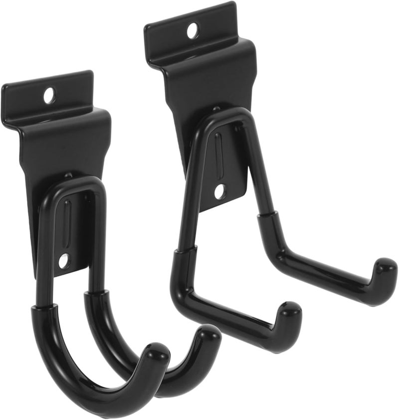 2pcs Heavy Duty Metal Garage Storage Hooks Utility Hangers for Warehouse Organization for Tools Bikes and Equipment Easy Installation Black Small Square Small Round - Image 1