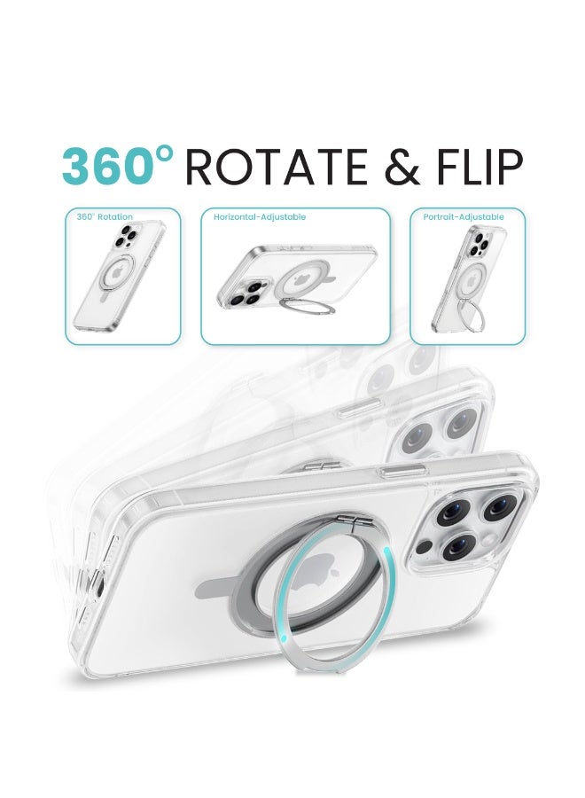Aztech for iPhone 16 Plus Case With 360°Rotable Magnetic Ring Kick Stand and Silicone Finger Ring Grip, Compatible with MagSafe, Mag Safe Slim Shockproof Phone Case for iPhone 16 Plus 6.7 Inch - Image 3