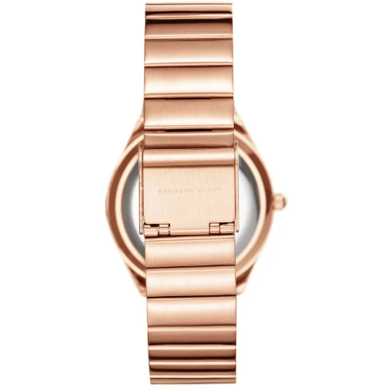 KENNETH SCOTT Kenneth Scott K24506-RBKH Women's Analog Display Watch & Stainless Steel Strap Rose Gold