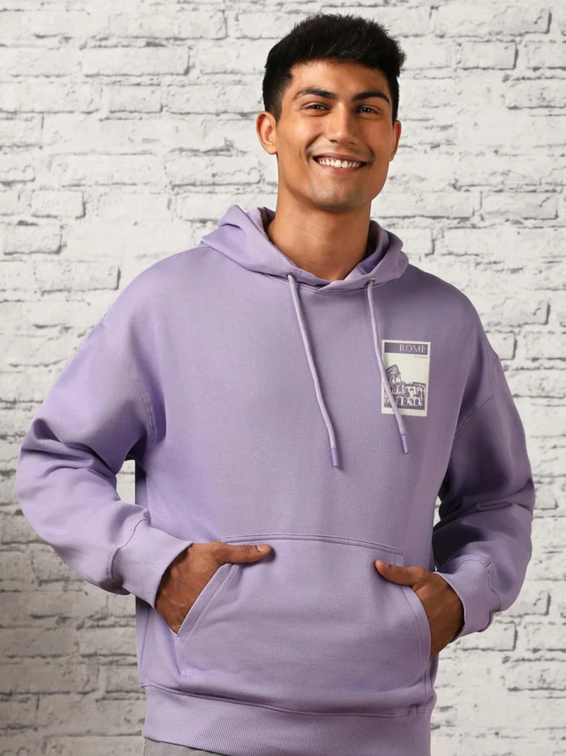 نوبيرو Oversized Hoodie for Men in Lavender